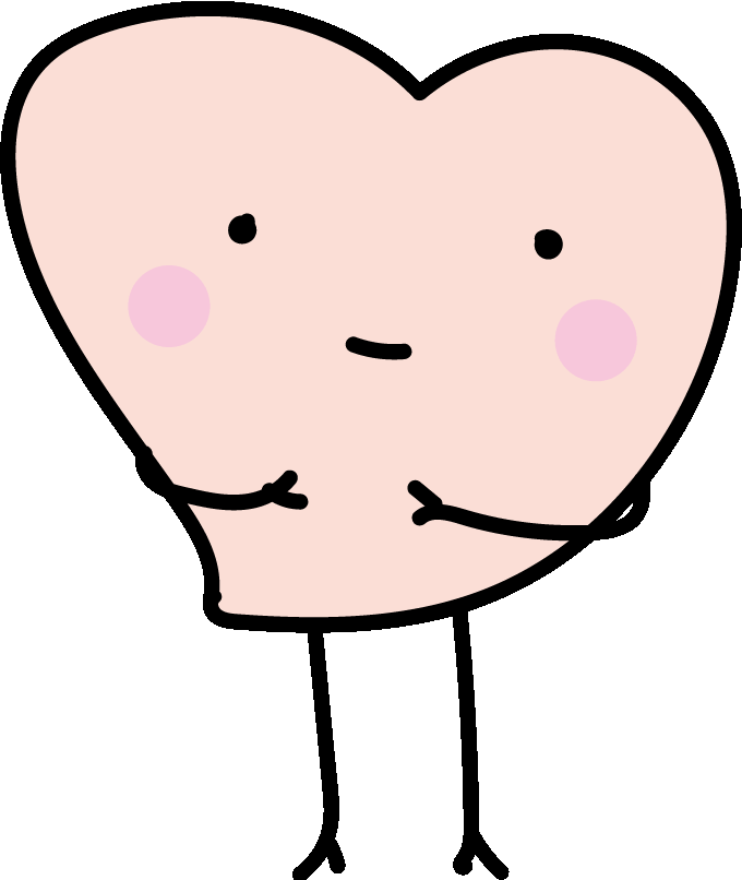 パソコン用のハートのキャラクター